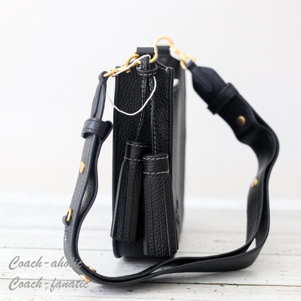 NWT Tory Burch Thea Web Mini Shoulder Bag Leather Crossbody in Black - Picture 5 of 14